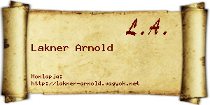 Lakner Arnold névjegykártya